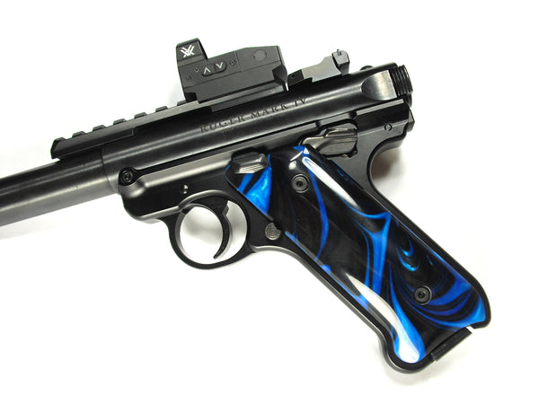 Blue & Black Pearl Ruger Mark IV Grips