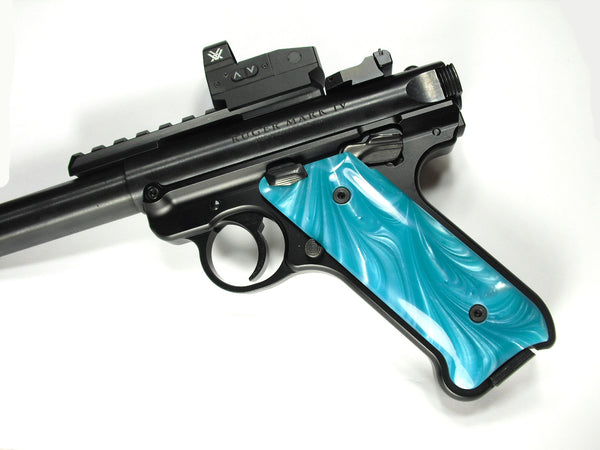 Tiffany Blue Pearl Ruger Mark IV Grips