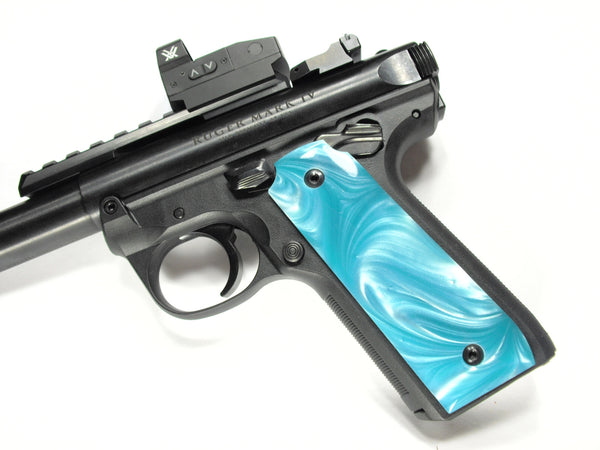 Tiffany Blue Pearl Ruger Mark IV 22/45 Grips