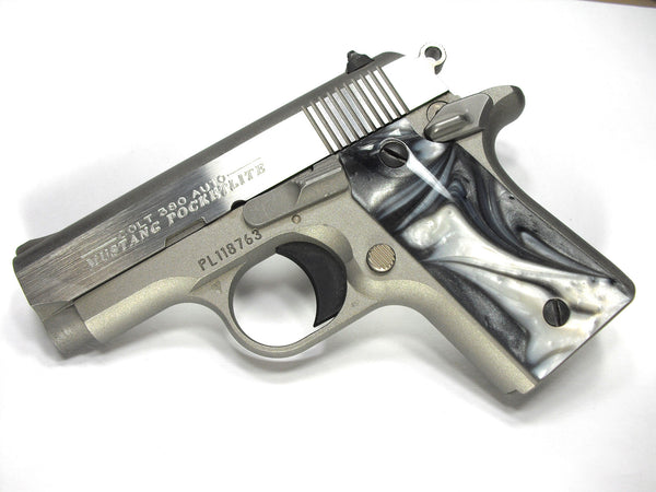 White & Silver Pearl Colt Mustang Pocketlite Grips
