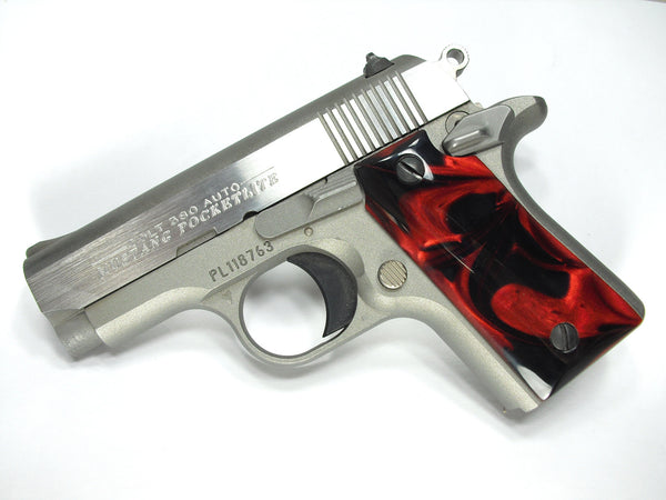 Red & Black Pearl Colt Mustang Pocketlite Grips