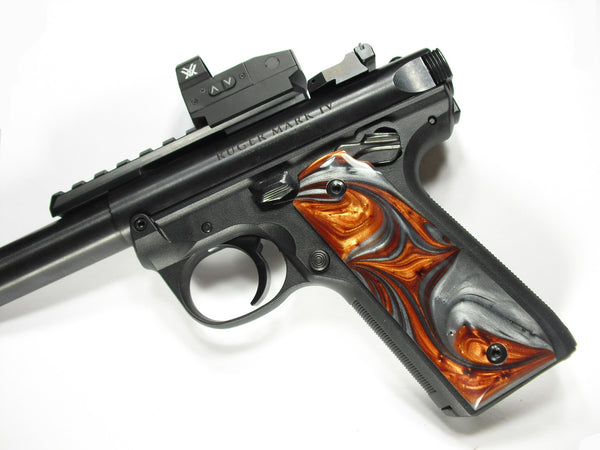 Copper & Silver Pearl Ruger Mark IV 22/45 Grips
