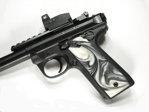 Silver & White Pearl Ruger Mark IV 22/45 Grips