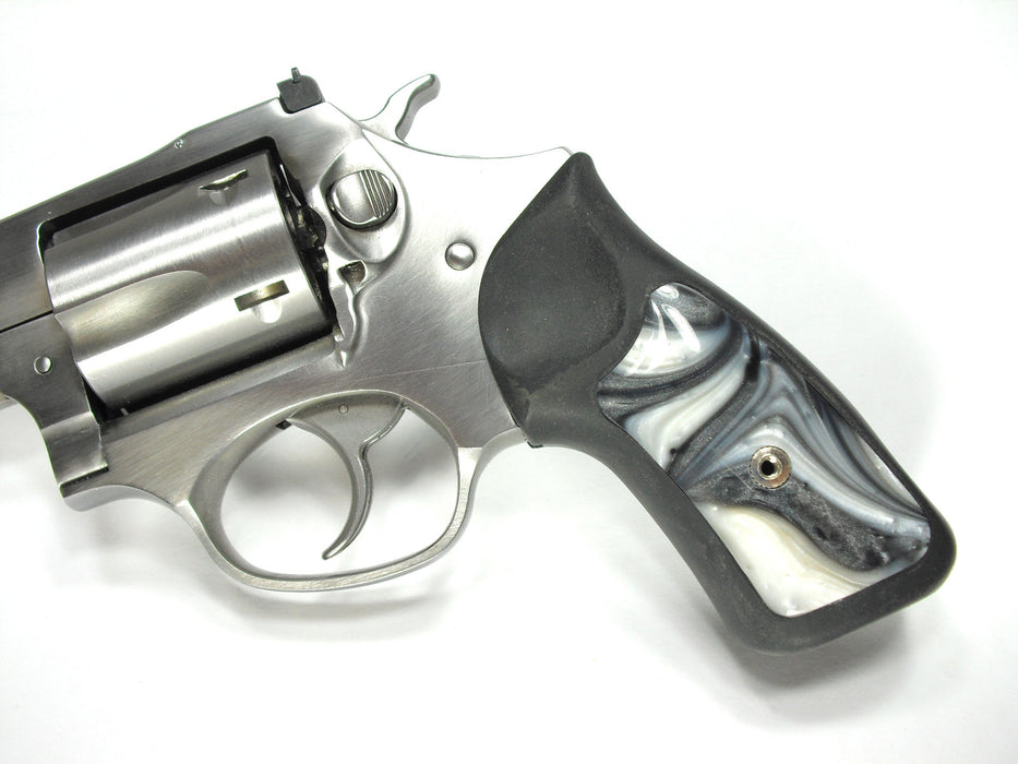Silver & White Pearl Ruger Sp101 Grip Inserts