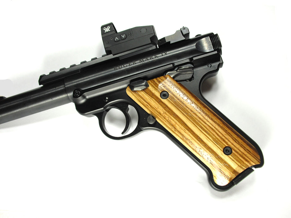 Finished Zebrawood Ruger Mark IV Grips X