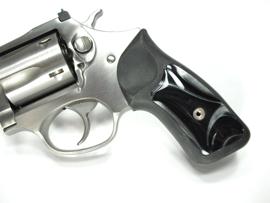 Silver & Black Pearl Ruger Sp101 Grip Inserts