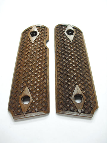 Walnut Braided Weave 1911 Grips (Compact) X