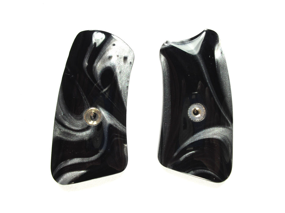 Silver & Black Pearl Ruger Sp101 Grip Inserts