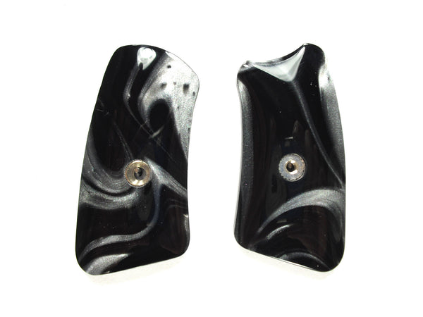 Black & Silver Pearl Ruger Sp101 Grip Inserts