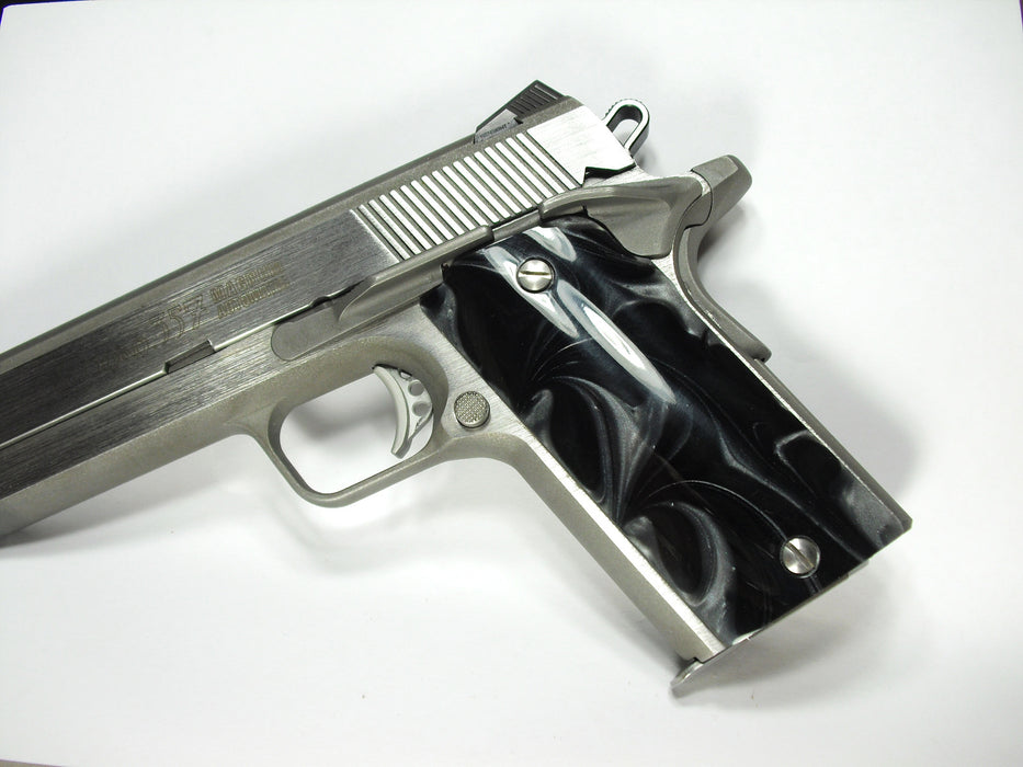 Silver & Black Pearl Coonan Compact .357 Grips
