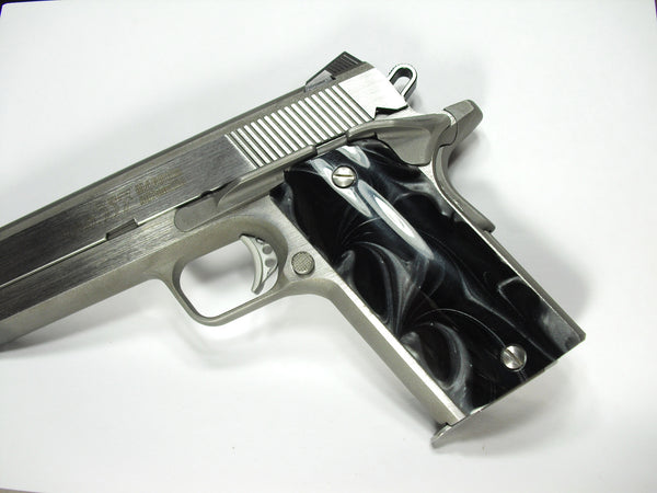 Black & Silver Pearl Coonan Compact .357 Grips