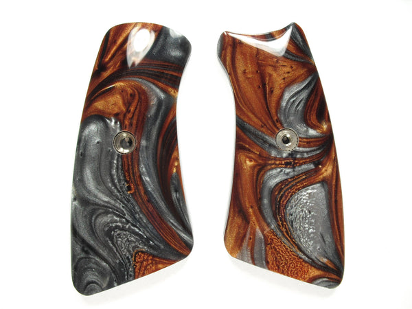 Copper & Silver Pearl Ruger Gp100 Grip Inserts