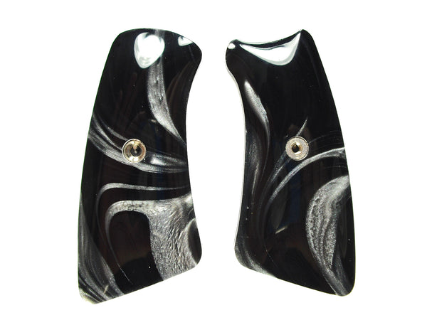 Black & Silver Pearl Ruger Gp100 Grip Inserts