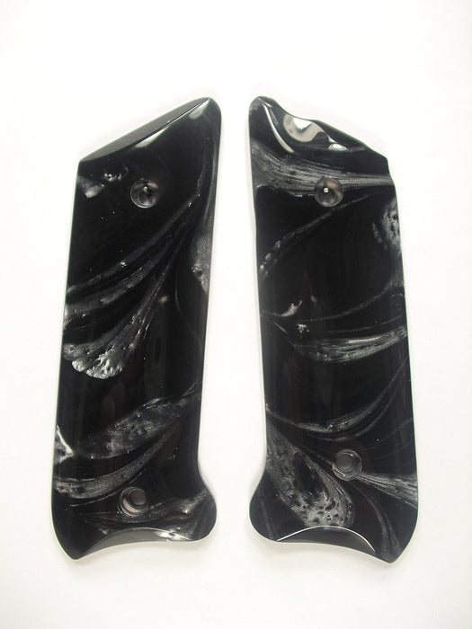 Silver & Black Pearl Ruger Mark II/III Grips X