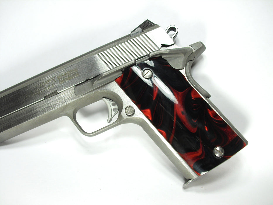 Red & Black Pearl Coonan Compact .357 Grips