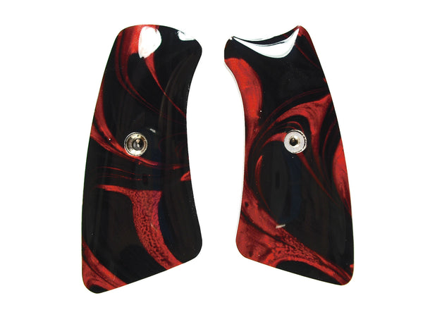 Black & Red Pearl Ruger Gp100 Grip Inserts