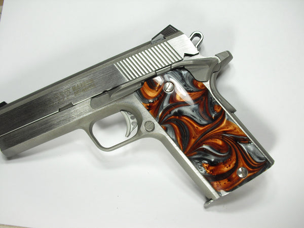 Copper & Silver Pearl Coonan Compact .357 Grips