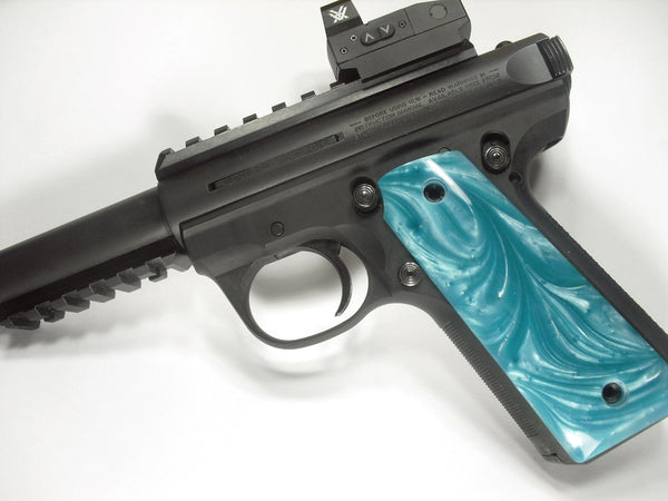 Tiffany Blue Pearl Ruger Mark III 22/45 Grips