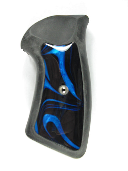 Black & Blue Pearl Ruger Gp100 Grip Inserts