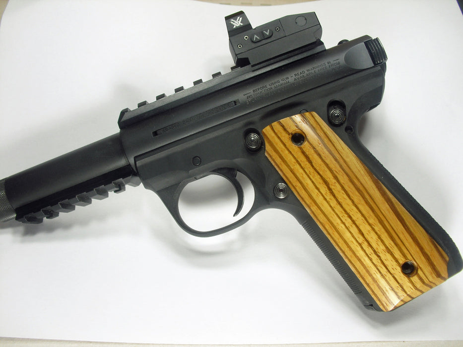 Finished Zebrawood Ruger Mark III 22/45 Grips