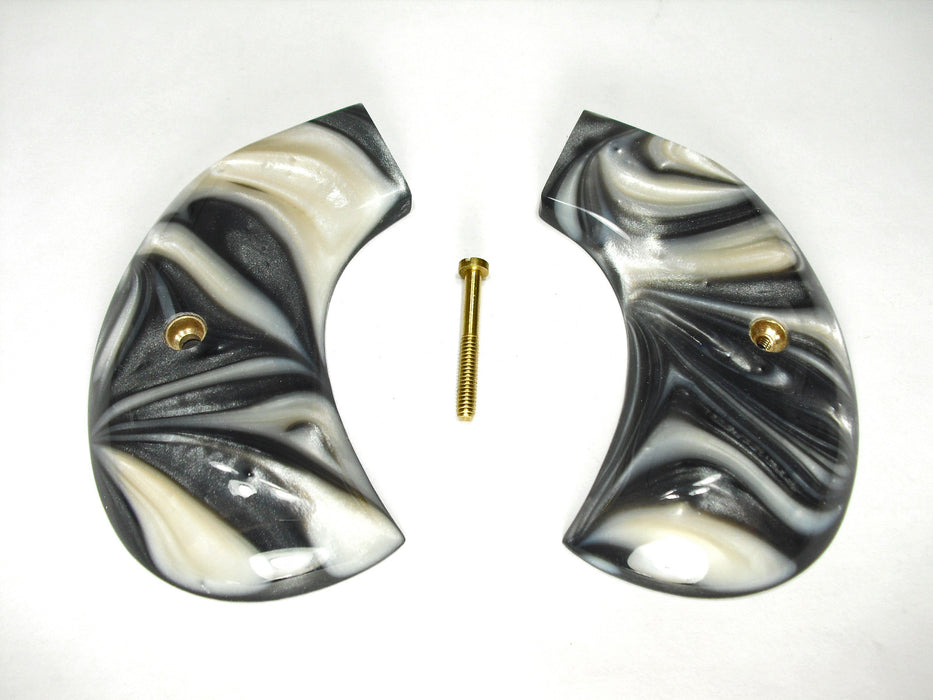 Silver & White Pearl Ruger Vaquero Birdshead Grips