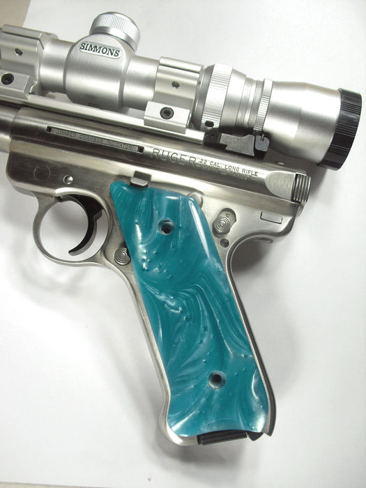 Tiffany Blue Pearl Ruger Mark II/III Grips X