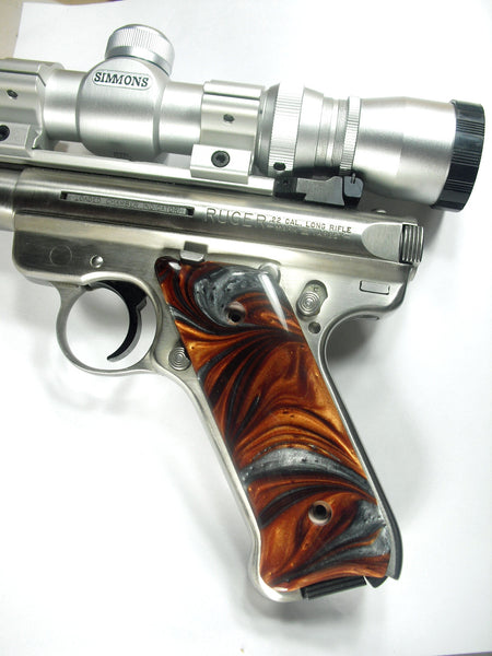 Copper & Silver Pearl Ruger Mark II/III Grips