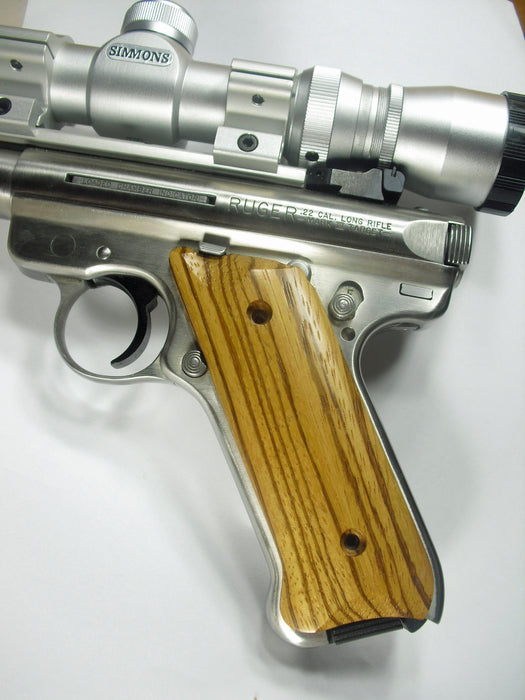 Finished Zebrawood Ruger Mark II/III Grips X