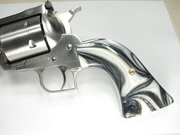 White & Silver Pearl Ruger Super Blackhawk Grips