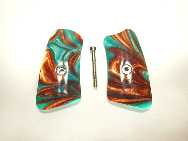 Copper & Turquoise Pearl Ruger Sp101 Grip Inserts
