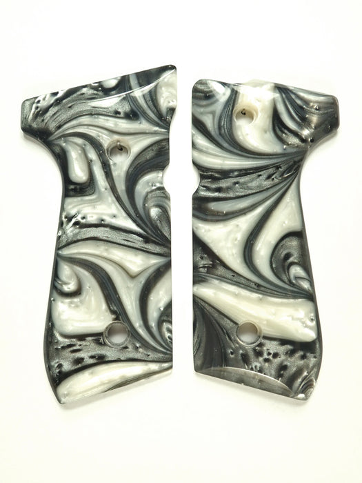 Silver & White Pearl Beretta 92fs Grips