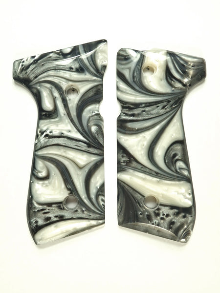 Silver & White Pearl Beretta 92fs Grips
