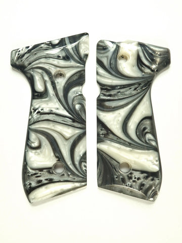 Silver & White Pearl Beretta 92fs Grips