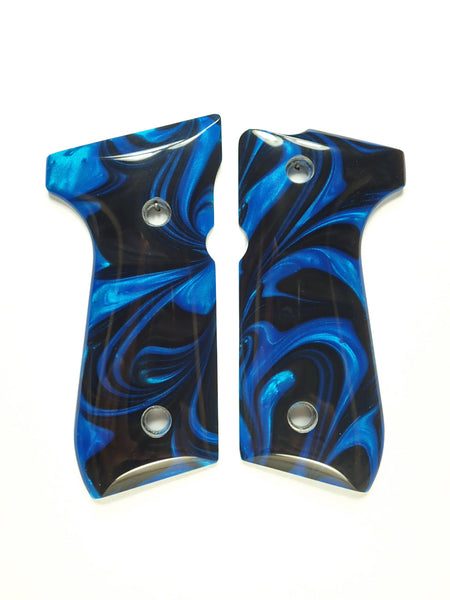 Black & Blue Pearl Beretta 92fs Grips