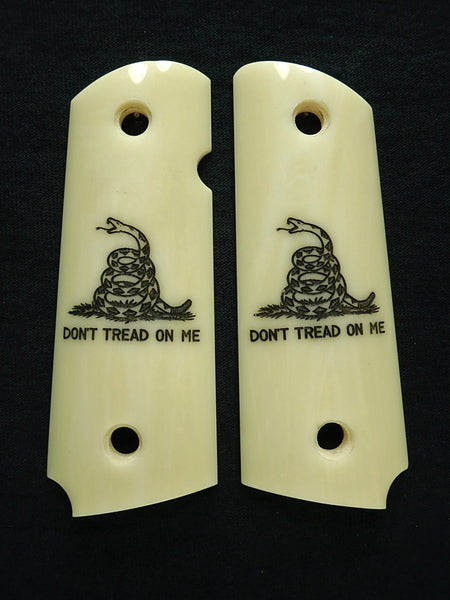 Faux Ivory Don't Tread On Me 1911 Grips (Compact)