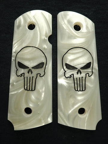 Pearl Punisher Engraved 1911 Grips (Compact)