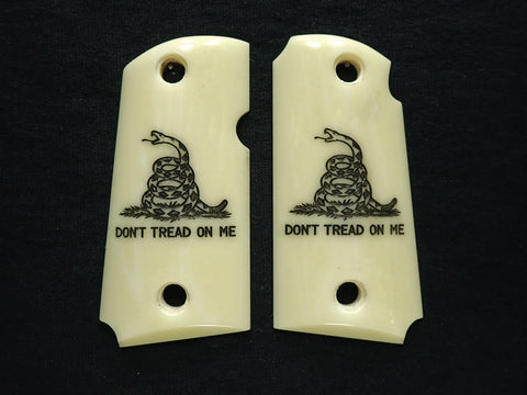 Faux Ivory Don't Tread On Me Engraved Kimber Micro 9 Grips