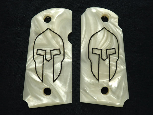 Pearl Spartan Engraved Kimber Micro 9 Grips