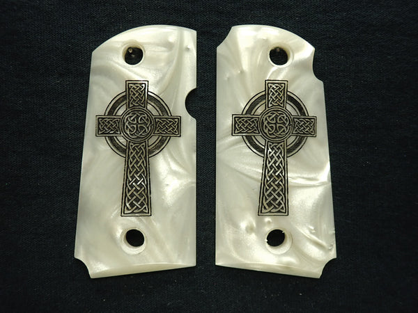 Pearl Celtic Cross Kimber Micro 9 Grips