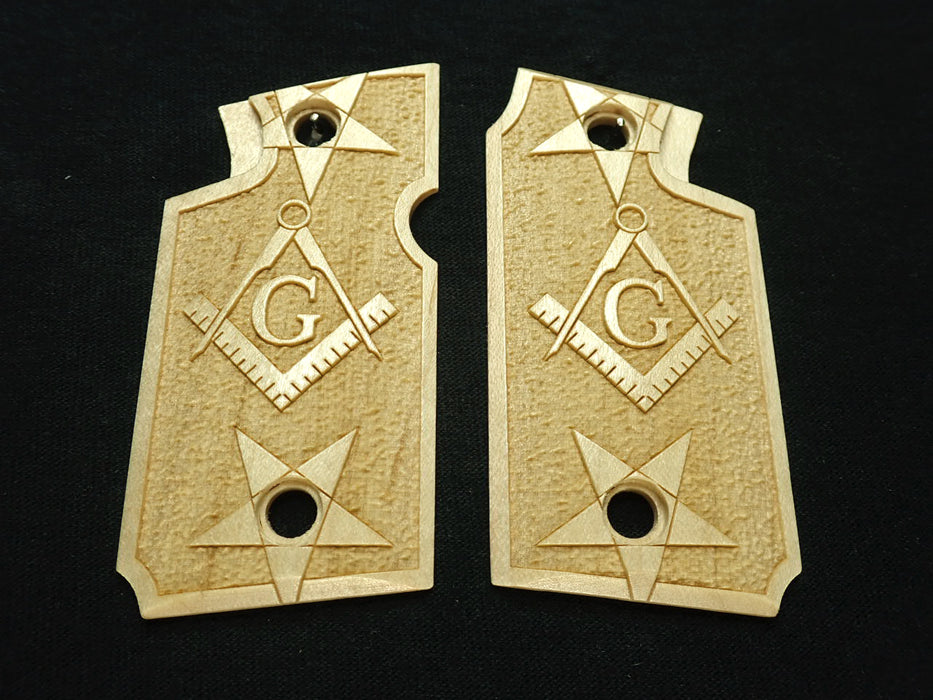 Maple Masonic Springfield Armory 911 9mm Grips X