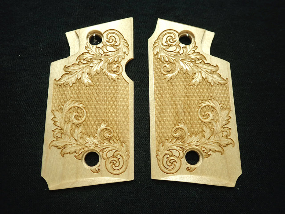 Maple Floral Checkered Springfield Armory 911 9mm Grips X
