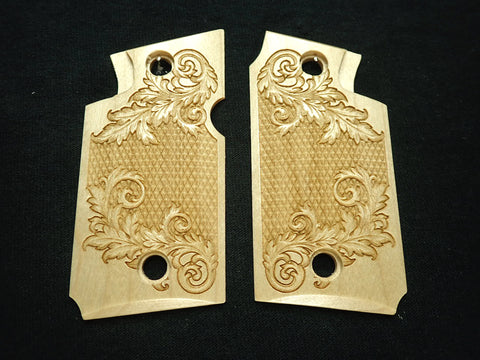 --Maple Floral Checker Springfield Armory 911 9mm Grips