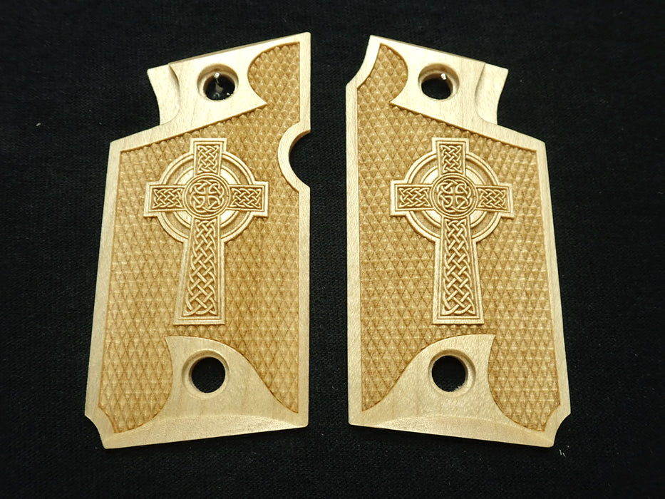Maple Celtic Cross #1 Springfield Armory 911 9mm Grips X