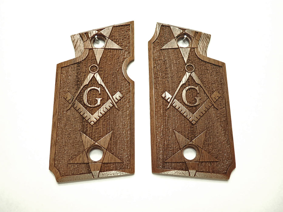 Walnut Masonic Springfield Armory 911 9mm Grips X