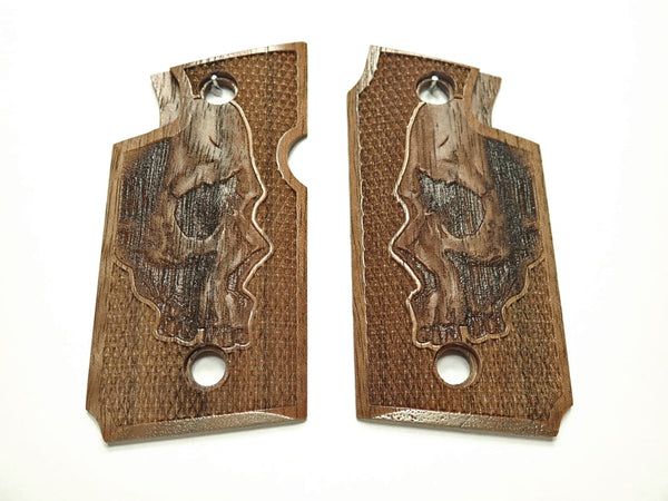 --Walnut Skull Springfield Armory 911 9mm Grips