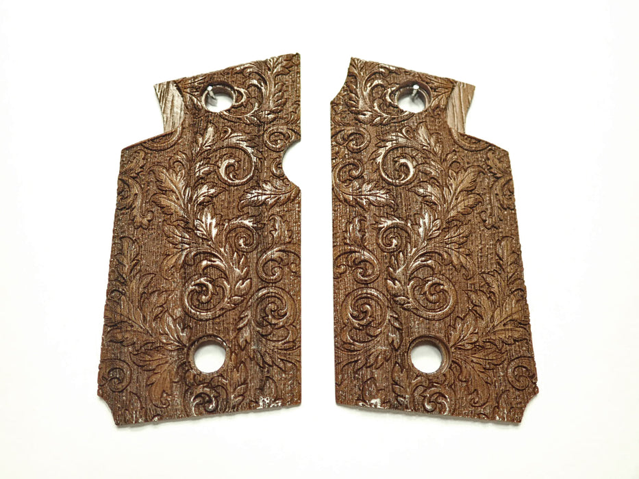 Walnut Floral Scroll Springfield Armory 911 9mm Grips X