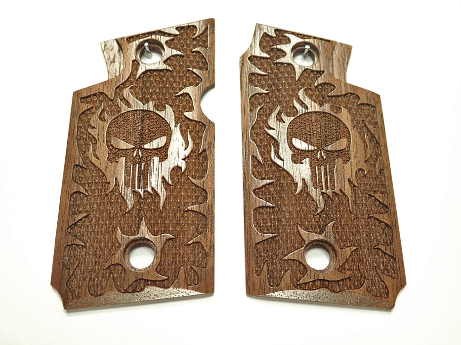Walnut Punisher #1 Springfield Armory 911 9mm Grips