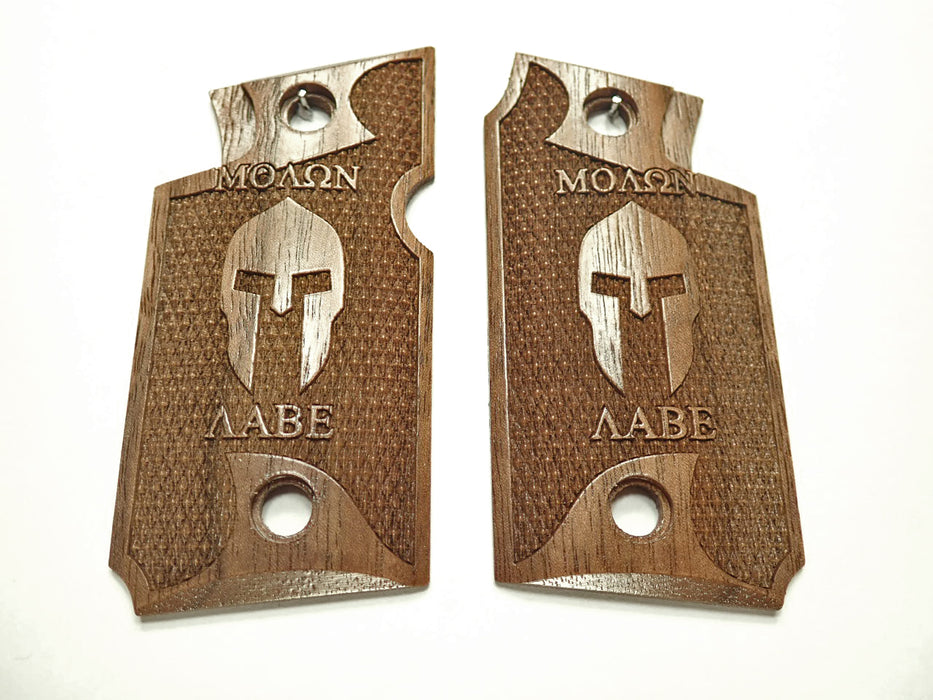 Walnut Molon Labe Spartan Springfield Armory 911 9mm Grips X