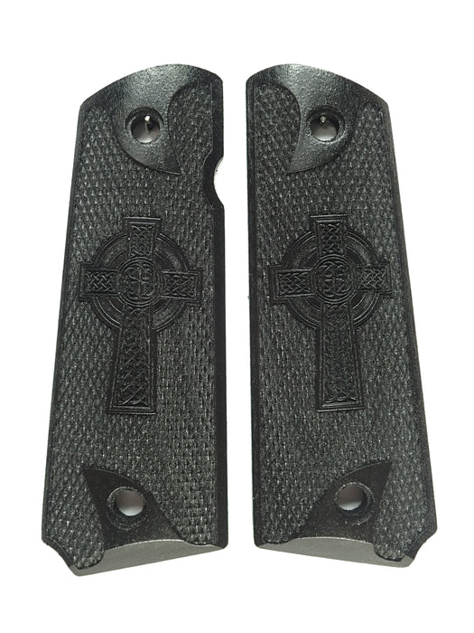 Ebony Celtic Cross #1 1911 Grips (Full Size) X