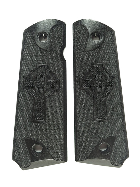 --Ebony Celtic Cross 1911 Grips (Full Size)